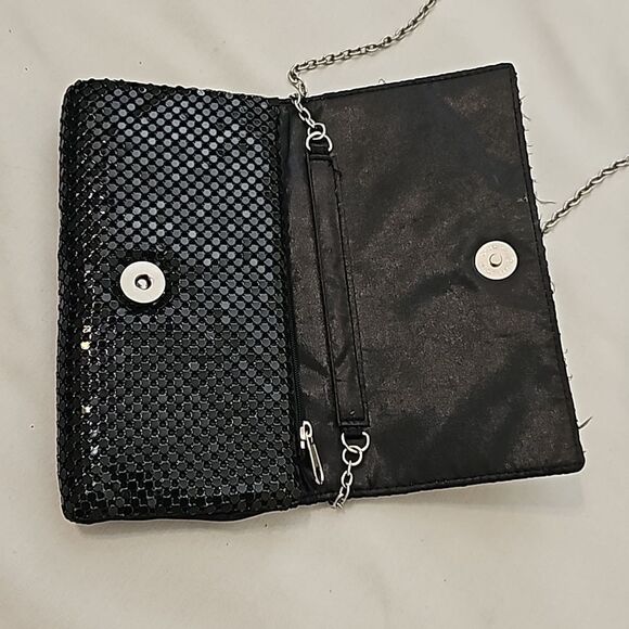 JESSICA MCCLINTOCK BLACK METAL MESH EVENING BAG - Picture 2 of 6